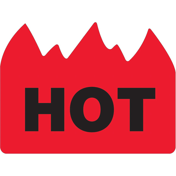 1 1/2 x 2" - "Hot" (Bill of Lading) Flame Labels 500/Roll