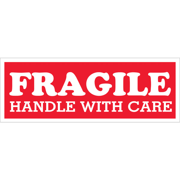 Fragile Handle with Care Labels (1.5 x 4) 500/Roll