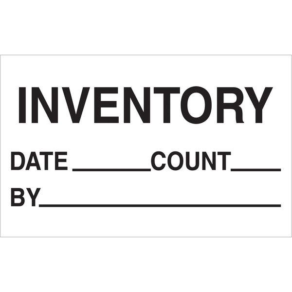 1 1/4 x 2" - "Inventory - Date - Count - By" Labels 500/Roll