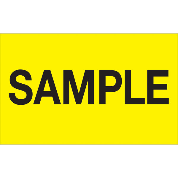 1 1/4 x 2" - "Sample" (Fluorescent Yellow) Labels 500/Roll