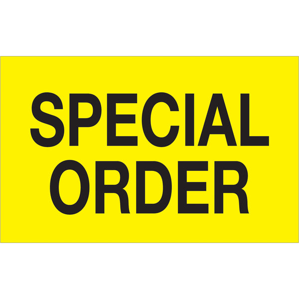 1 1/4 x 2" - "Special Order" (Fluorescent Yellow) Labels 500/Roll