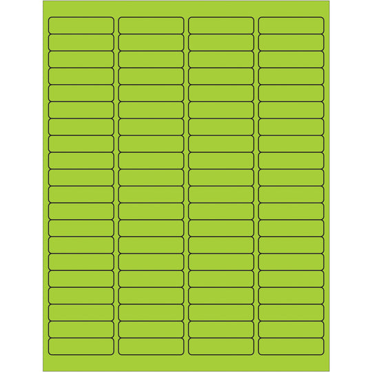 1 15/16 x 1/2" Fluorescent Green Rectangle Laser Labels 8000/Case