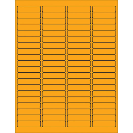 1 15/16 x 1/2" Fluorescent Orange Rectangle Laser Labels 8000/Case