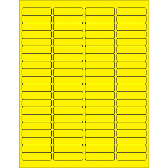 1 15/16 x 1/2" Fluorescent Yellow Rectangle Laser Labels 8000/Case