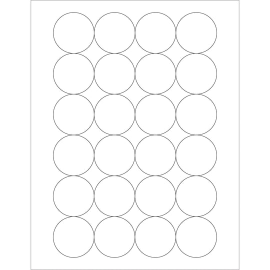 1 2/3" White Circle Laser Labels 2400/Case