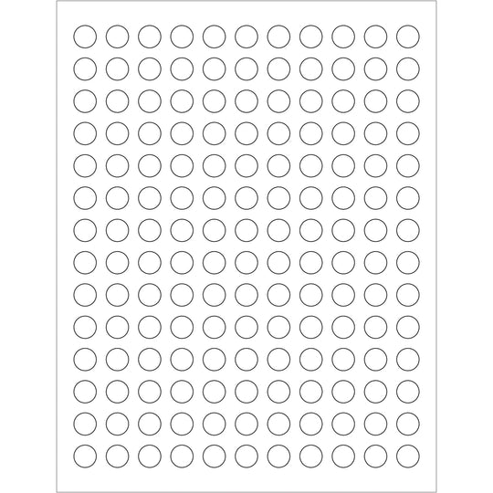 1/2" White Circle Laser Labels 15400/Case