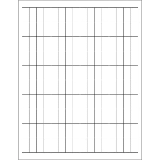 1/2 x 1" White Rectangle Laser Labels 16000/Case