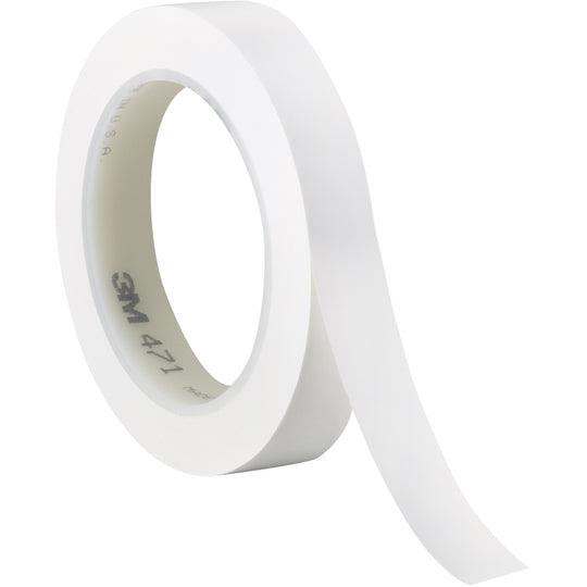 3/4" x 36 yds. White 3M 471 Vinyl Tape 3/Case