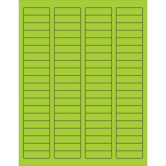 1 3/4 x 1/2" Fluorescent Green Rectangle Laser Labels 8000/Case
