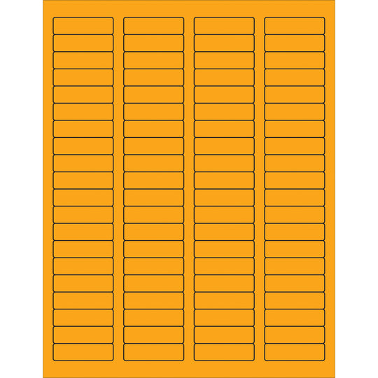 1 3/4 x 1/2" Fluorescent Orange Rectangle Laser Labels 8000/Case