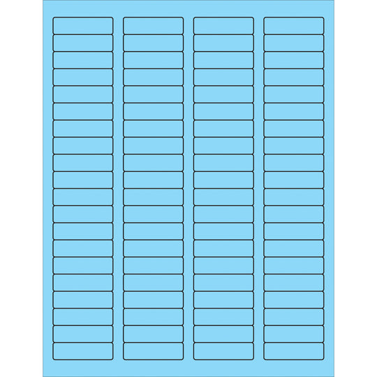 1 3/4 x 1/2" Fluorescent Pastel Blue Rectangle Laser Labels 8000/Case