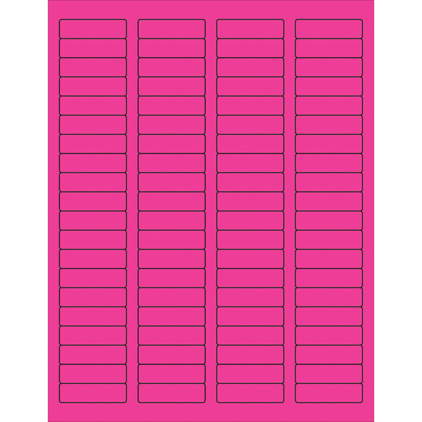 1 3/4 x 1/2" Fluorescent Pink Rectangle Laser Labels 8000/Case