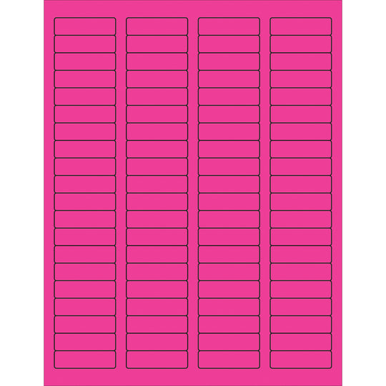 1 3/4 x 1/2" Fluorescent Pink Rectangle Laser Labels 8000/Case