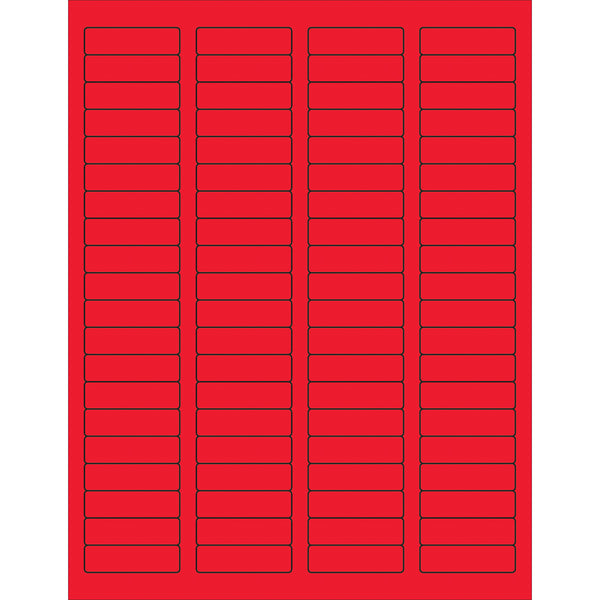 1 3/4 x 1/2" Fluorescent Red Rectangle Laser Labels 8000/Case