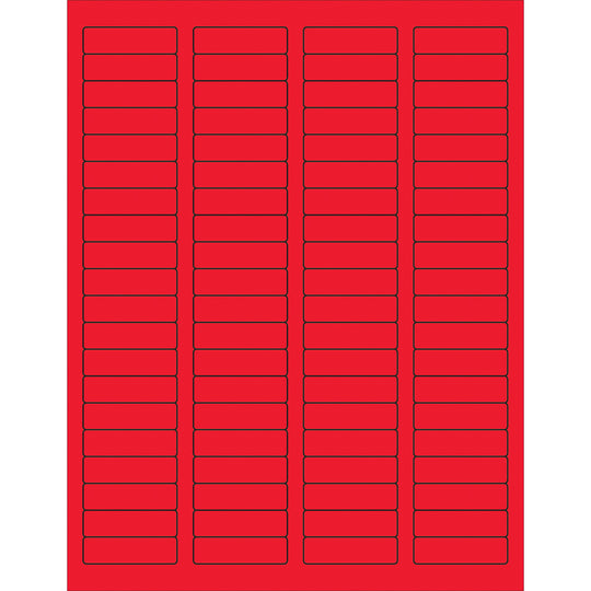 1 3/4 x 1/2" Fluorescent Red Rectangle Laser Labels 8000/Case