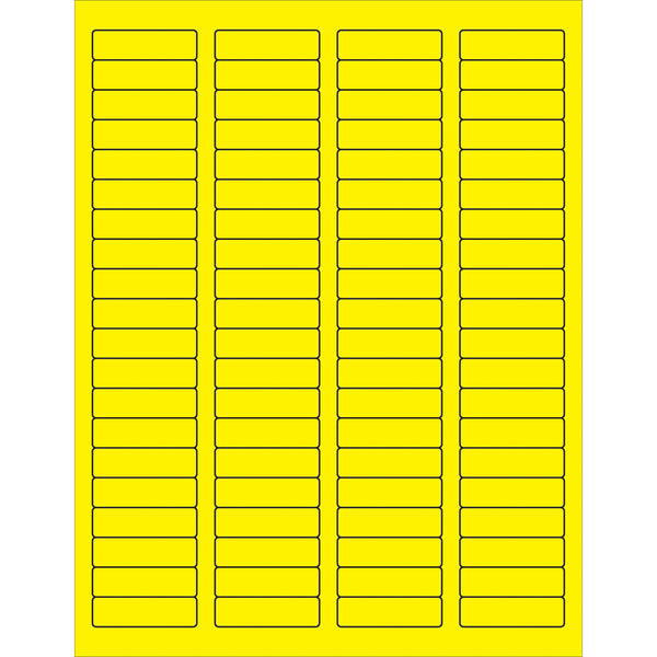 1 3/4 x 1/2" Fluorescent Yellow Rectangle Laser Labels 8000/Case