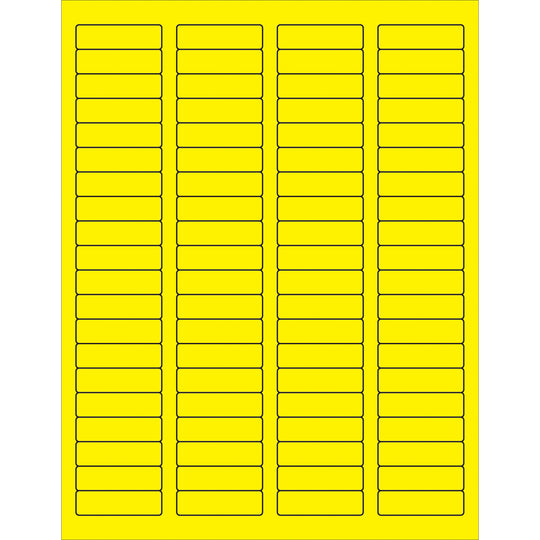 1 3/4 x 1/2" Fluorescent Yellow Rectangle Laser Labels 8000/Case
