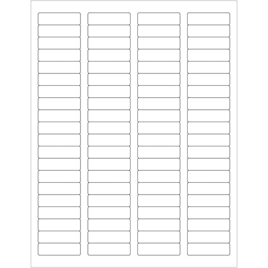 1 3/4 x 1/2" White Rectangle Laser Labels 8000/Case