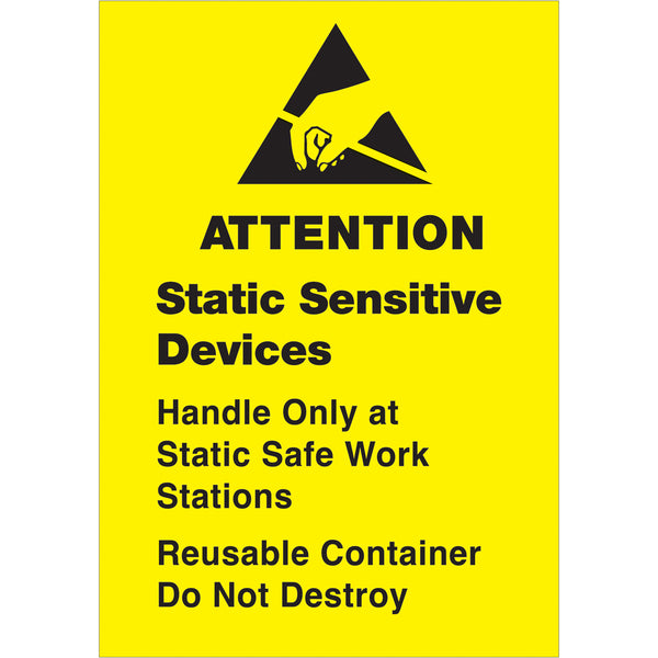 1 3/4 x 2 1/2" - "Static Sensitive Devices" Labels 500/Roll