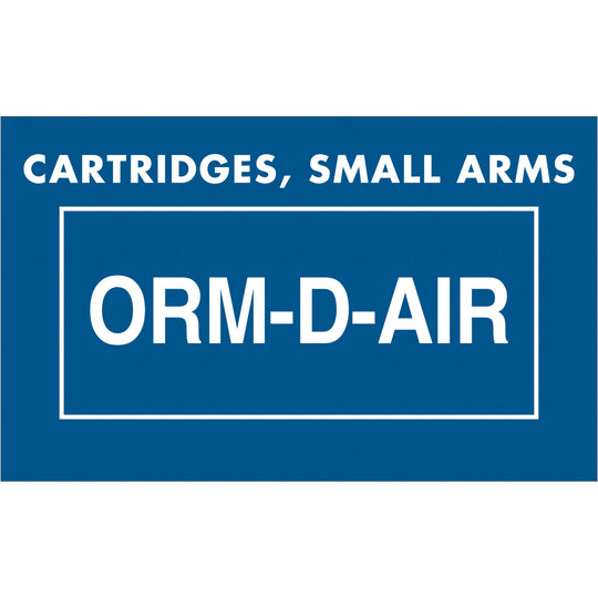1 3/8 x 2 1/4" - "Cartridges, Small Arms ORM-D-AIR" Labels 500/Roll
