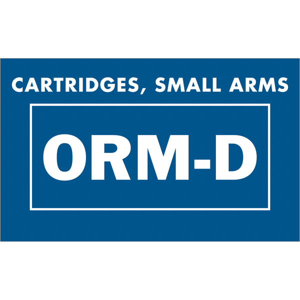 1 3/8 x 2 1/4" - "Cartridges, Small Arms ORM-D" Labels 500/Roll