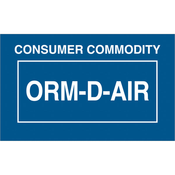 1 3/8 x 2 1/4" - "Consumer Commodity ORM-D-AIR" Labels 500/Roll