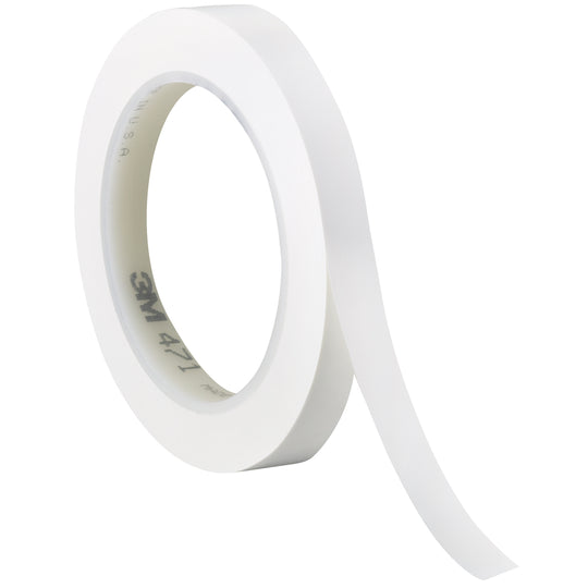 1/4" x 36 yds. White 3M 471 Vinyl Tape 3/Case