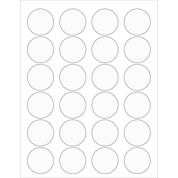 1 5/8" Clear Circle Laser Labels 2400/Case