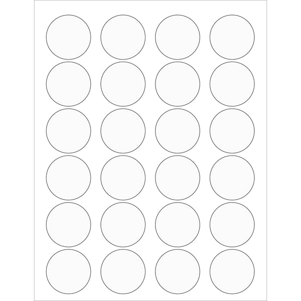 1 5/8" Glossy White Circle Laser Labels 3000/Case