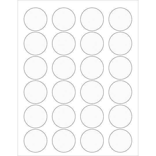 1 5/8" Clear Circle Laser Labels 2400/Case