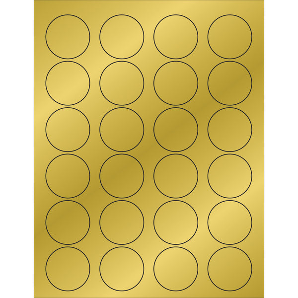 1 5/8" Gold Foil Circle Laser Labels 2400/Case