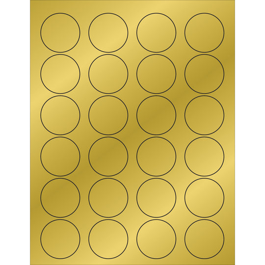 1 5/8" Gold Foil Circle Laser Labels 2400/Case