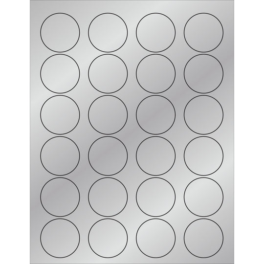 1 5/8" Silver Foil Circle Laser Labels 2400/Case