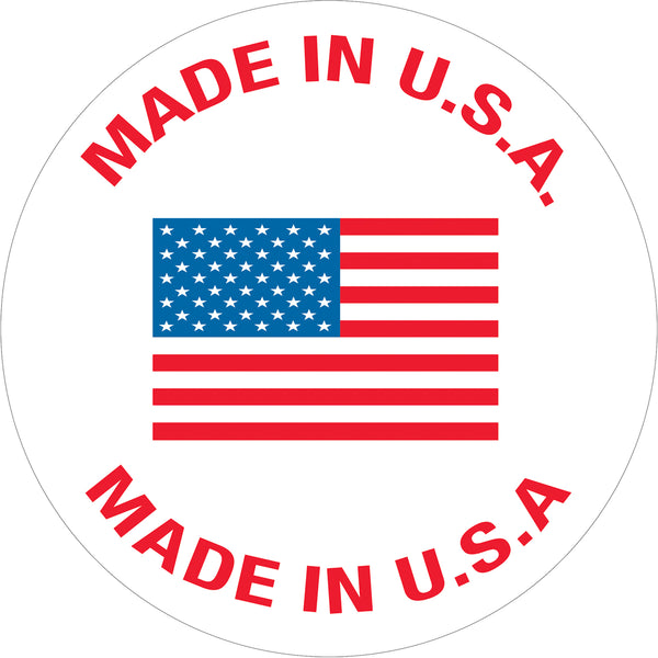 1" Circle - "Made in U.S.A." Labels 500/Roll