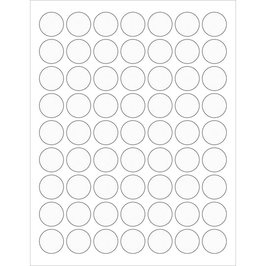 1" Clear Circle Laser Labels 6300/Case