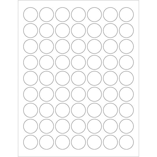 1" White Circle Laser Labels 6300/Case