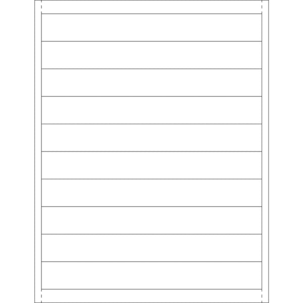 1 x 8 Plastic Label Holder Insert Cards 500/Case