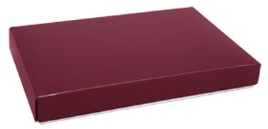 9-5/8 x 6-1/8 x 1-1/8 Burgundy 1 lb. Rectangular Candy Box LID 250/Case