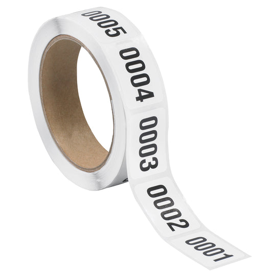 1 x 1 1/2" (0001-0500) Consecutive Numbered Labels 500/Roll
