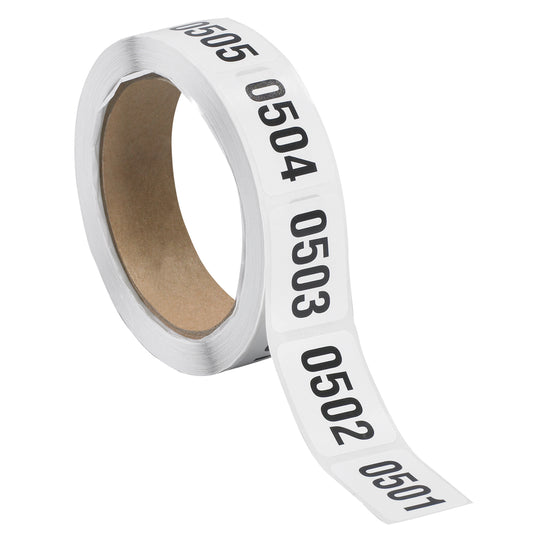 1 x 1 1/2" (0501-1000) Consecutive Numbered Labels 500/Roll