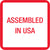1" x 1" - "Assembled in U.S.A." Labels 500/Roll