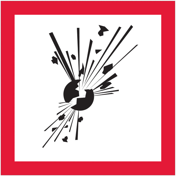 1 x 1" Pictogram - Exploding Bomb Labels 500/Roll