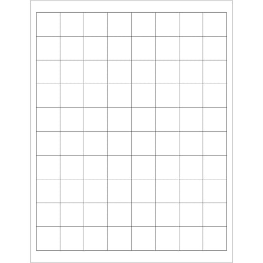 1 x 1" White Rectangle Laser Labels 8000/Case