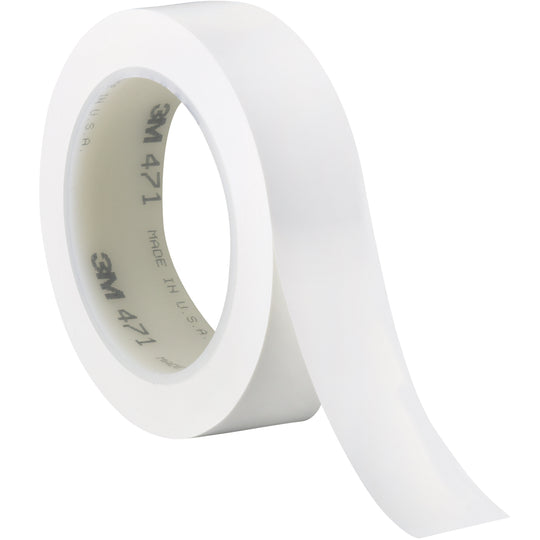 1" x 36 yds. White 3M 471 Vinyl Tape 3/Case