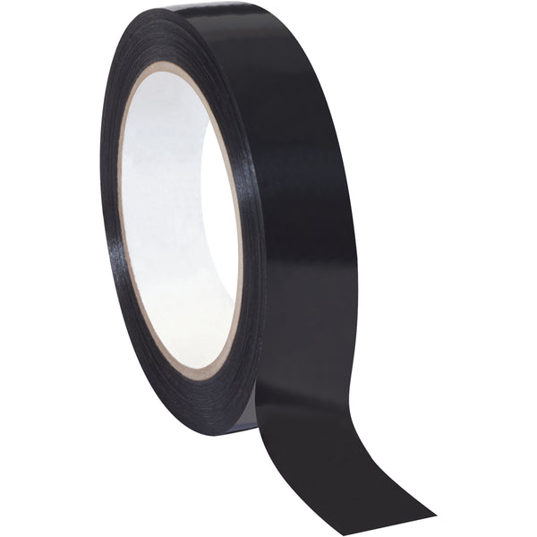 1" x 60 Yard Black Strapping Tape - 12/Case
