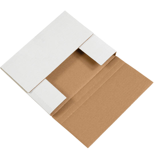 14 1/8 x 8 5/8 x 2 White Easy-Fold Mailers 50/Bundle