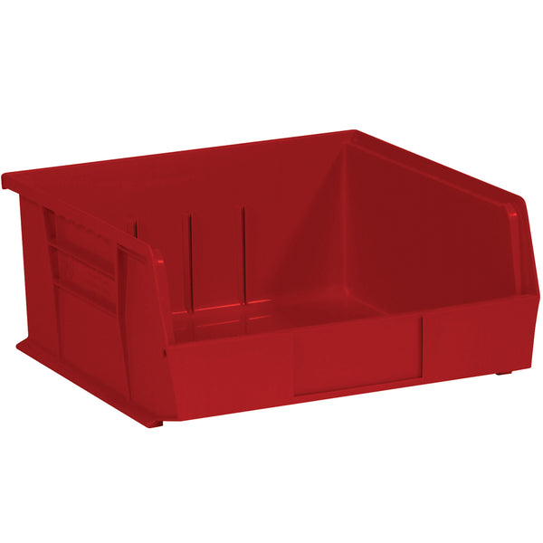 11 x 10 7/8 x 5 Red Plastic Bin Boxes 6/Case
