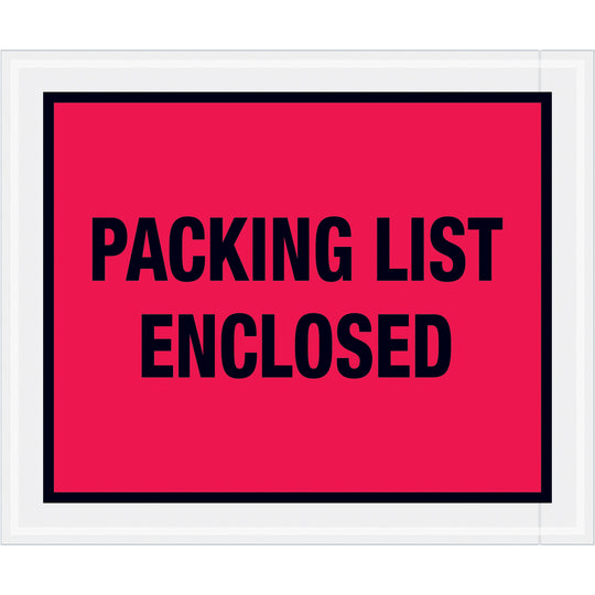 10 x 12 Packing List Envelopes (Full Face) - RED 500/Case