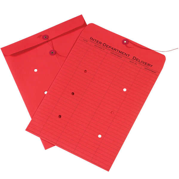 10 x 13 Red Inter-Department Envelopes 100/Case