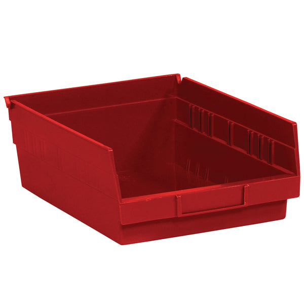 11 5/8 x 11 1/8 x 4 Red Plastic Shelf Bin Boxes 8/Case